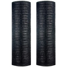 Deco Mesh 10 Inch- Deco Mesh Wreath Supplies- Black Poly Burlap Mesh- Deco Me...