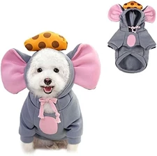 Pet Costume Mouse & Cheese For Small Dog Cat Halloween Cloth Funny Dress up