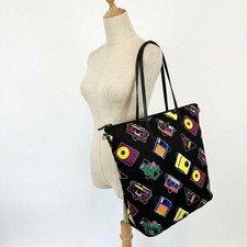Prada Women's Cassette Print Nylon Convertible Shopping Tote Handbag Size One