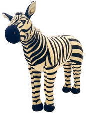 Giant Stuffed Animal ZEBRA FAO Schwartz Toys R Us Wired Posing Vintage Exc Cond