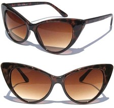RETRO CAT EYE FRAME SUNGLASSES HIPSTER DEMI Vintage Style Womens Sunnies New