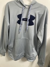 New Women  s Under Armour size M Light Blue Loose ColdGear Hoodie Sweatshirt