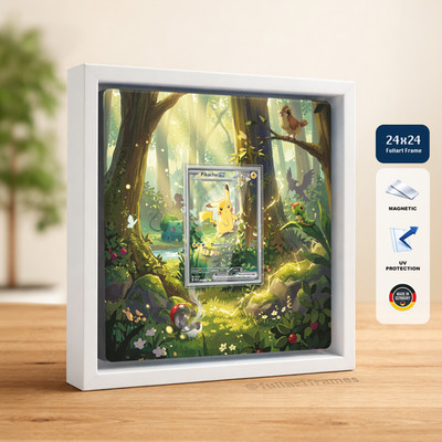 Pikachu ASC 276 - Bilderrahmen Pokemon Karten  Leinwand mit Rahmen - Magnetisch
