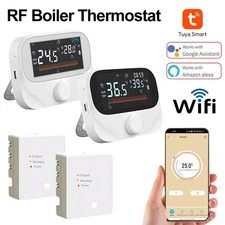 RF Wireless Thermostat Water Boiler Programmable Temperature Controller 433MHZ`