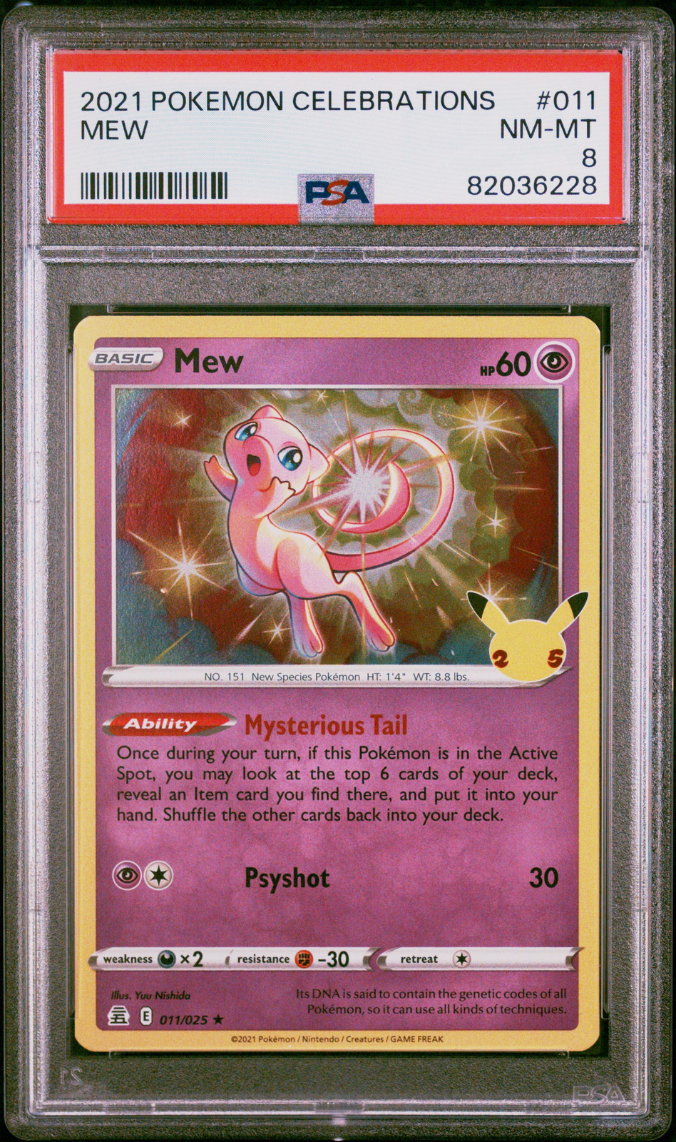 2021 POKEMON CELEBRATIONS #011 MEW PSA 8 - Main Image