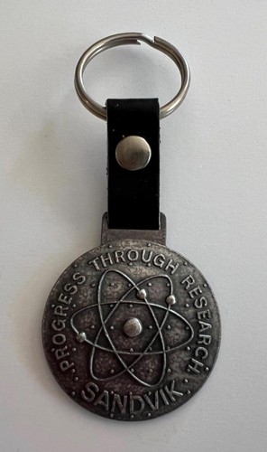 Vintage Sandvik Progress Through Research Keychain