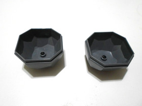 2 Lego  Boulders DARK BLUISH GRAY AND TRANS NEON ORANGE + 2 EXTRA BOTTOMS