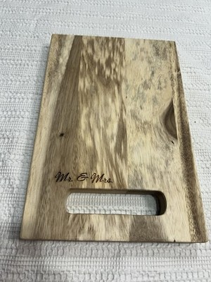 Mr. & Mrs. Wedding Gift Hardwood Cutting Board Handmade 13  X 9  X 1  Handle