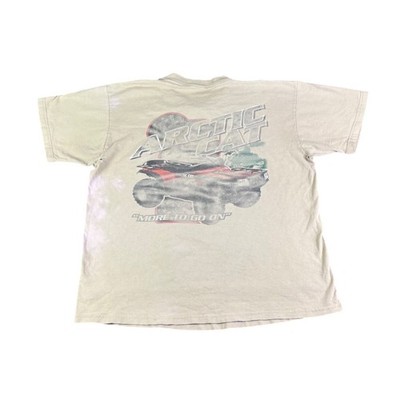 Vintage Arctic Cat ATV Graphic T Shirt Beige XL ''More To Go On'' 90s Racing