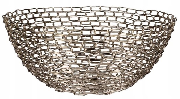 Dekorative Schale Aus Goldenem Metall, 13 X 30 Cm-image