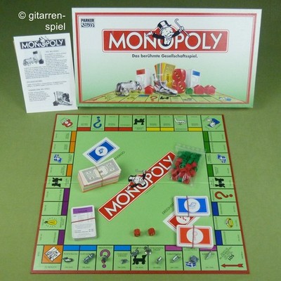 Monopoly - Komplett 1A Top! 8 Spieler 10 Metallfiguren DM-Version! Parker  1992