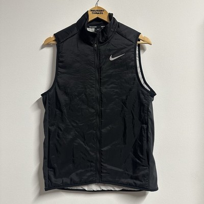 Nike Aerolayer Running Black Vest Quilted Insulated  Mens Size Medium