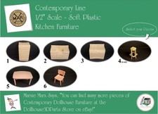 MARX Vintage Dollhouse Furniture, Contemporary Line, 1/2" Scale, SOFT Plastic