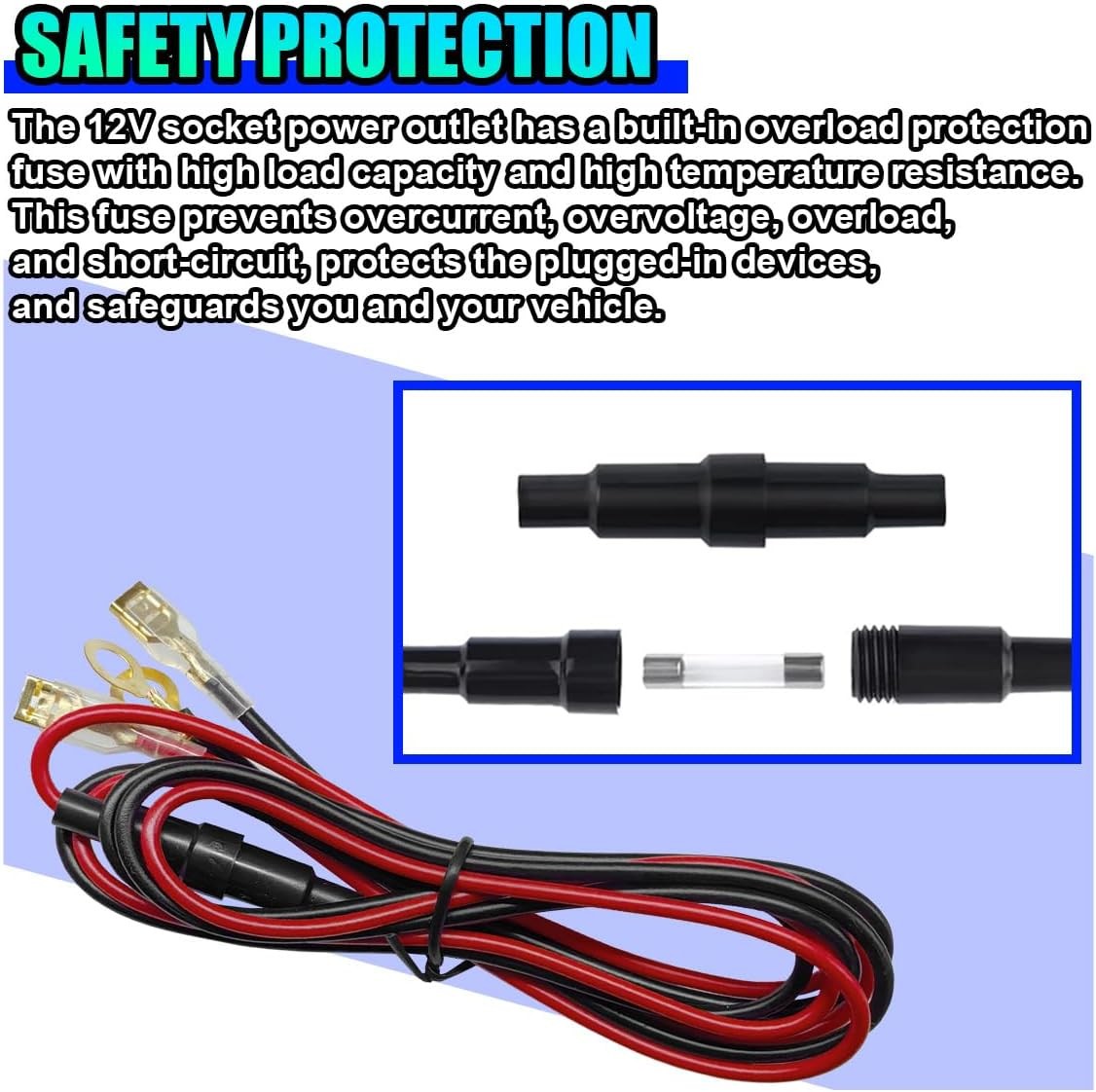 2PCS Cigarette Lighter Socket, DC 12V Car Power Outlet Socket Replacement, 