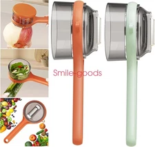 2-In-1 Vegetable Peeler Stainless Steel Fruit with Peel Storage Bin Easy Clean