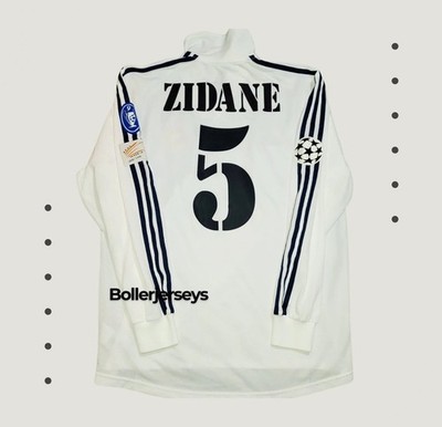 Zidane #5 Real Madrid UCL Final 2002-2003 Retro Classic Jersey Long Sleeve