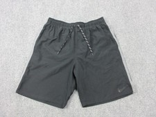 Nike Swim Shorts Mens Large Black Drawstring Lined Trunks Pockets Quick Dry