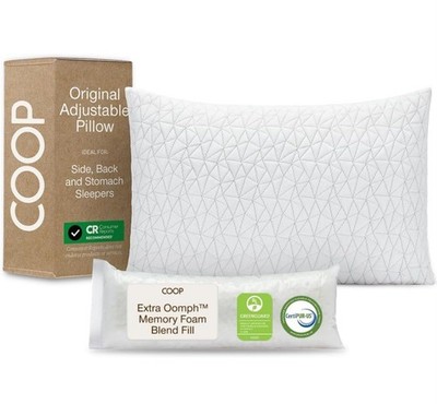 Coop Home Goods The Original Adjustable Pillow, King Size, Cross Cut Memory Foam