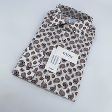 Eton Dress Shirt Mens M 15 3/4 - 40 Multi Paisley Contemporary Fit Button Up
