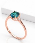 GENUINE  1.18 Ct BLUE ZIRCON & DIAMOND RING SOLID 10k  ROSE GOLD -Free Appraisal — photo 4