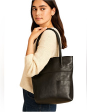 J Jill Genuine Leather Shoulder Large Bag Tot...