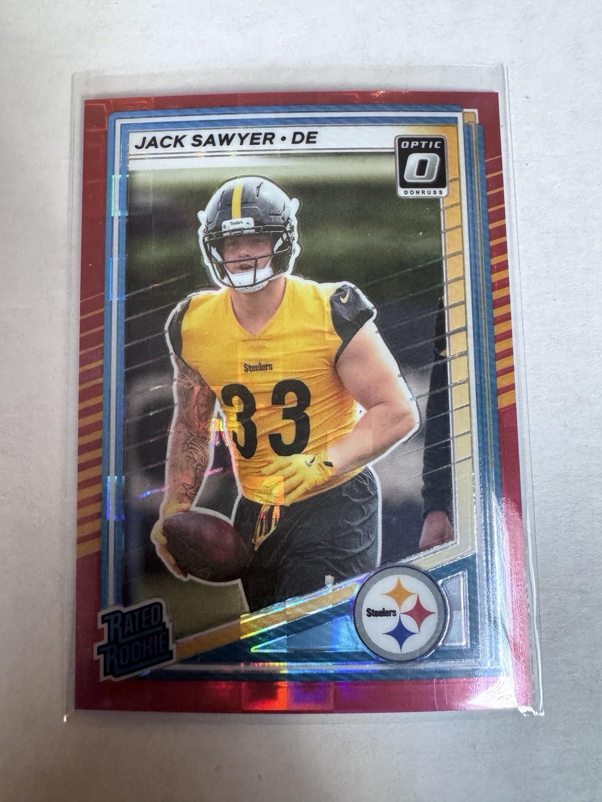 2025 Panini Donruss - Jack Sawyer #390 Optic Preview Red Pandora Prizm (RC)