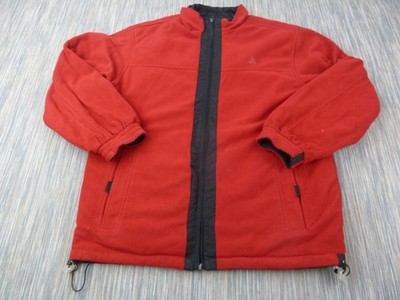 Le Coq Sportif Wendejacke Herren M rot Fleece schwarz Nylon 90er Outdoor Retro
