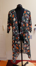 LulaRoe Shirley Poppy Print Size S Cardigan Vest Boho