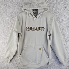 Carhartt Rain Defender Hoodie Pullover Kangaroo Pocket Mens Medium 3D Logo