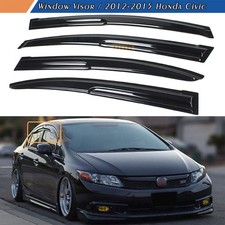 For Honda Civic Sedan 2012-2015 Jdm 3d Wavy Mugen Style Window Visor Rain Guards