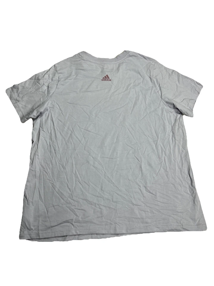 Camiseta de algodón Adidas Sportswear S/S para mujer talla grande 2X púrpura con logotipo grande nueva con etiquetas Foto 2 de 4