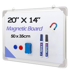 Message White Board 20" x 14" 50cm x 35cm Small Dry Erase Magnetic Calendar ...