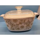 Vtg Corning Ware Daisy Floral Bouquet Casserole Dish 1 3/4 QT Pyrex Lid