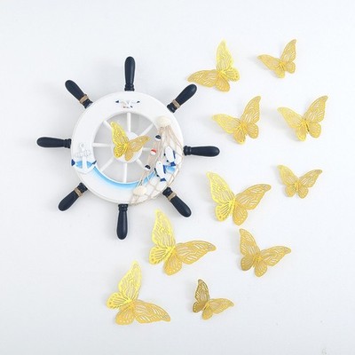 Moderne Schmetterling Wandtattoo 3D Hohl Design Gold Rosegold Silber 12 Stück