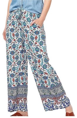 Tolani Collections Blue/White print Draw Sting Casual pants. XL. NWT