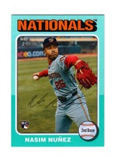 2024 Topps Heritage Aqua #687 Nasim Nunez (White Border Error) Nationals