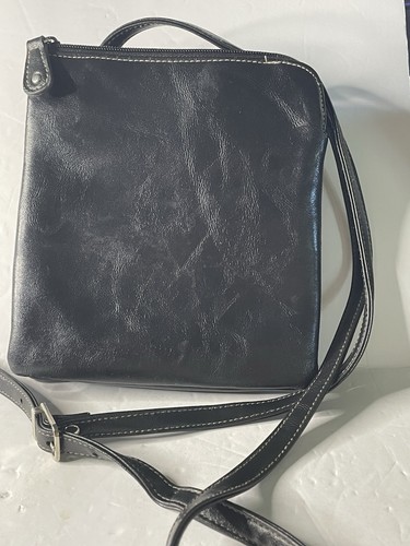 Koltov Crossbody Organizer schwarz mehrere Taschen Kunstleder Schultertasche - Bild 2 von 8