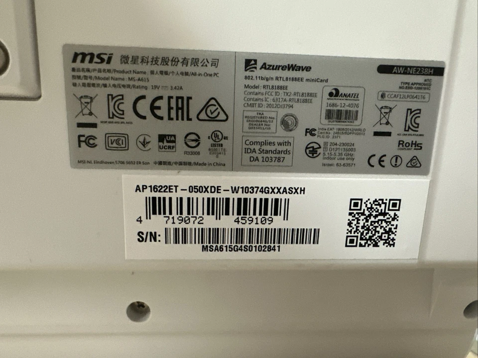 MSI All-in-One PC MS-A615 Touchscreen - Windows 10 Home 4 GB RAM 500GB HDD - Bild 4 von 4