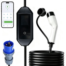 For Mini EV Charger Type 2 32A 7KW 5M  App Control Portable Commando Plug