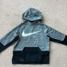 NIKE KIDS MEDIUM PULLOVER HOODIE, LONG SLEEVED, DRI-FIT, LOGO FRONT,POCKET