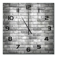 Hochwertige Glasuhr Glas-Wanduhr Aus Glas Backsteinwand Schwarze Zeiger 60X60 Cm