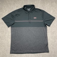 Under Armour Playoff Polo Shirt Mens XL Gray Short Sleeve Stretch