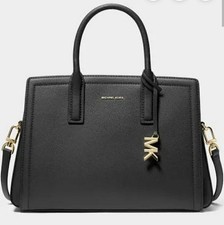 Michael Kors Black Pebbled Satchel Top Handle...