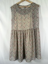 Madewell Sharon Tie Back Dress Shadowpetal Floral Chiffon Lined Oversized XS