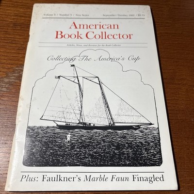 VTG 1983 American Book Collector: Collecting the America s Cup / Marble Faun