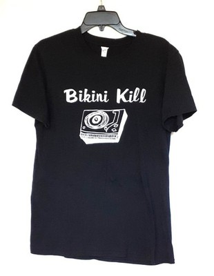 BIKINI KILL t-shirt Classic record player logo BLACK  AN68763