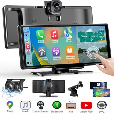 4K 10,26'' Apple CarPlay Android Auto Kabelloses tragbarer Touchscreen Autoradio