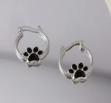 Paw print hoop earrings