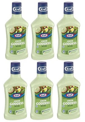 Kraft Green Goddess Salad Dressing, 16 fl oz Bottle, - Quantity of 6