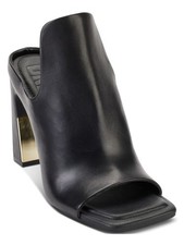 DKNY Womens Black Heel Ritzy Slip On Leather Heeled Mules Shoes 5.5 M
